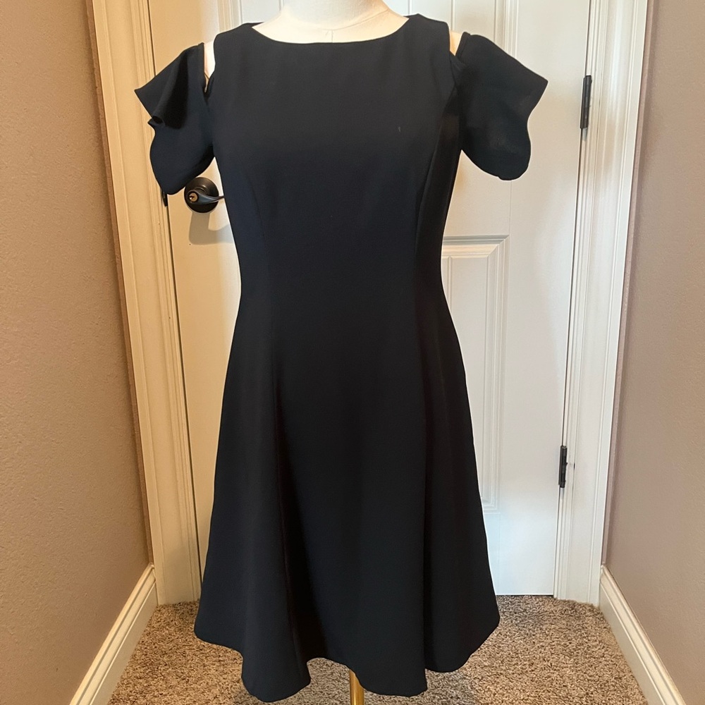 White House Black Market Cold Shoulder Little Black Dress